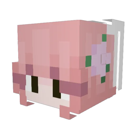 Angelochek Minecraft avatar head, 3D render