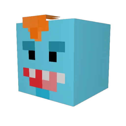 Angelonios Minecraft avatar head, 3D render