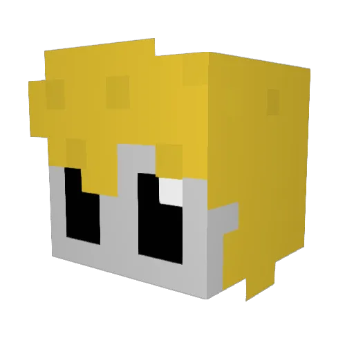 AngelsGold Minecraft avatar head, 3D render