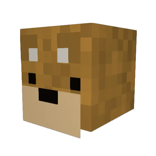 Angelsham Minecraft avatar head, 3D render