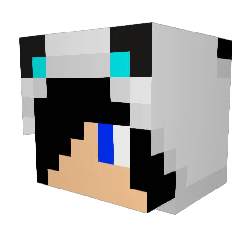 Angelslime Minecraft avatar head, 3D render