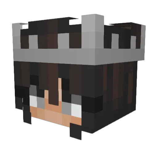 Angelunaaaa Minecraft avatar head, 3D render