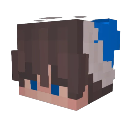 Angeluxtrix Minecraft avatar head, 3D render