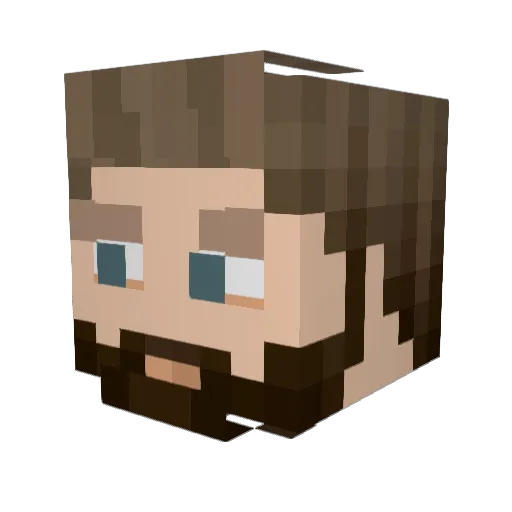 Angelvis Minecraft avatar head, 3D render