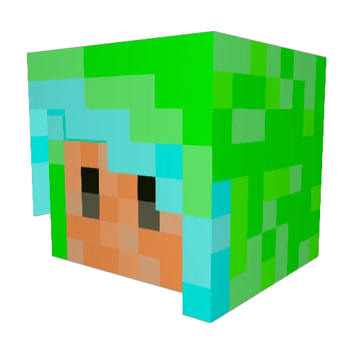 Angelzite Minecraft avatar head, 3D render