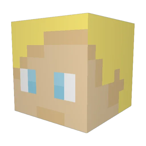Anghels Minecraft avatar head, 3D render