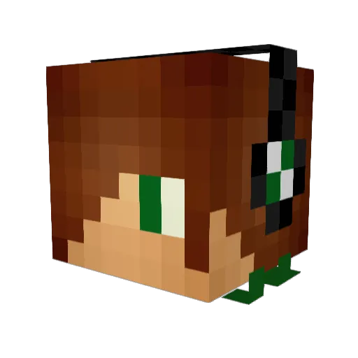 Anghju Minecraft avatar head, 3D render