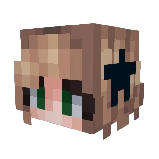 Angicita Minecraft avatar head, 3D render