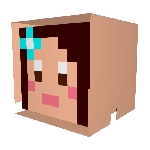 Angie630 Minecraft avatar head, 3D render