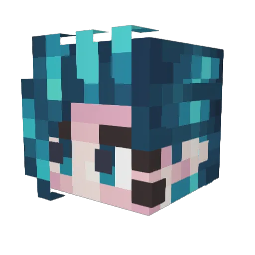 AngieA Minecraft avatar head, 3D render