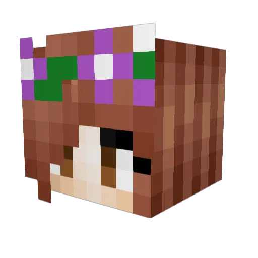 AngieCraft Minecraft avatar head, 3D render
