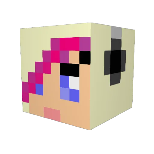 AngiePanda Minecraft avatar head, 3D render