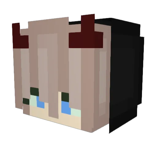 Angiiiie Minecraft avatar head, 3D render