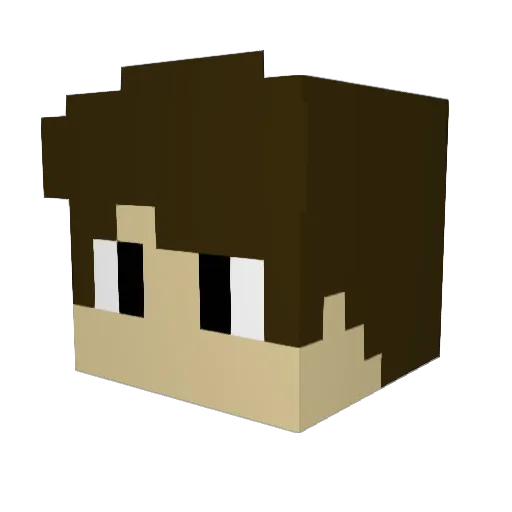 Angler3 Minecraft avatar head, 3D render