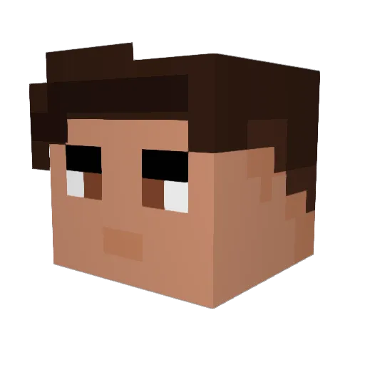 Anglesan Minecraft avatar head, 3D render
