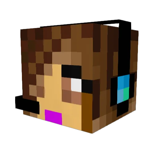 Angotin Minecraft avatar head, 3D render