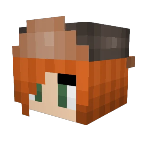 AngryAnastasia Minecraft avatar head, 3D render
