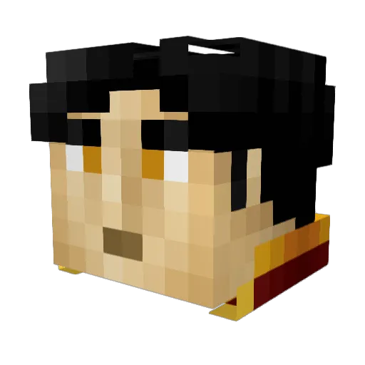 AngryBiscuits Minecraft avatar head, 3D render
