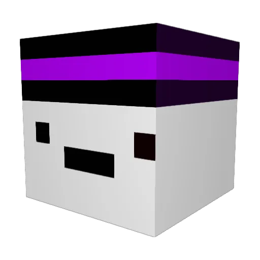 AngryBozo Minecraft avatar head, 3D render