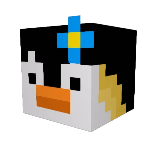 AngryCyclist Minecraft avatar head, 3D render