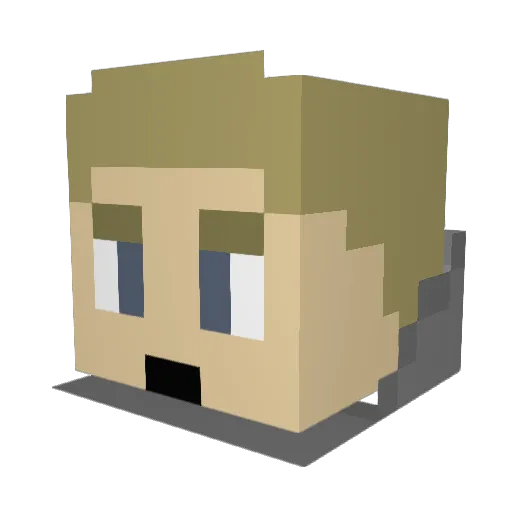 AngryFabsi Minecraft avatar head, 3D render