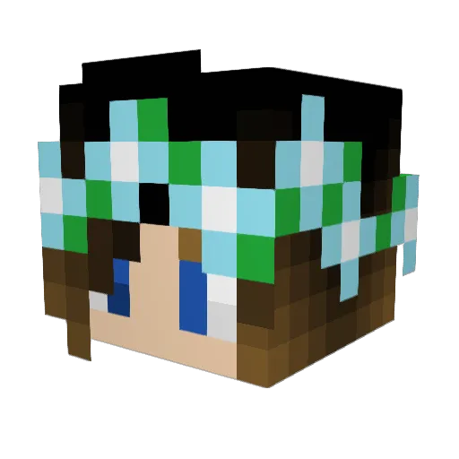 AngryFloof44 Minecraft avatar head, 3D render