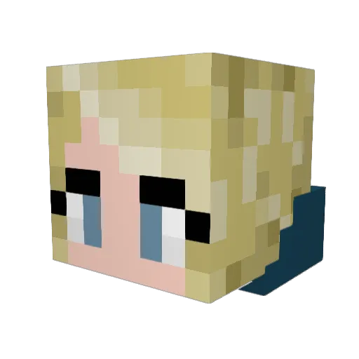 AngryGNat Minecraft avatar head, 3D render