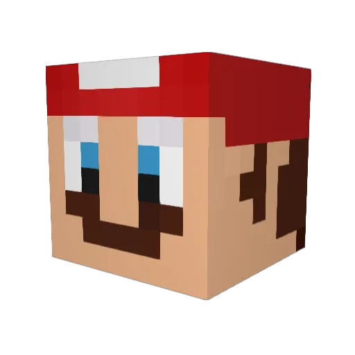 AngryHuss Minecraft avatar head, 3D render