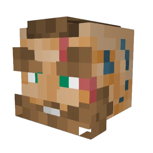 AngryJarl Minecraft avatar head, 3D render