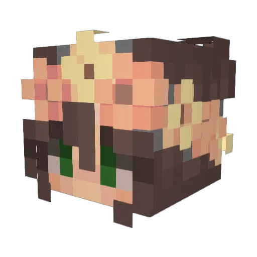 AngryJester Minecraft avatar head, 3D render