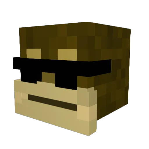 AngryRusty Minecraft avatar head, 3D render