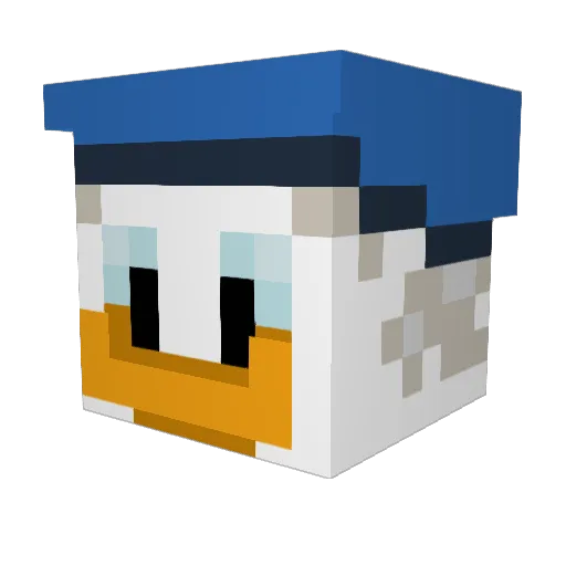 AngrySloth Minecraft avatar head, 3D render