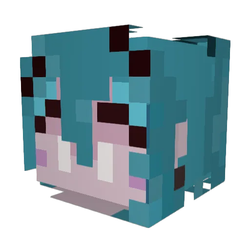 AngryVocalist Minecraft avatar head, 3D render