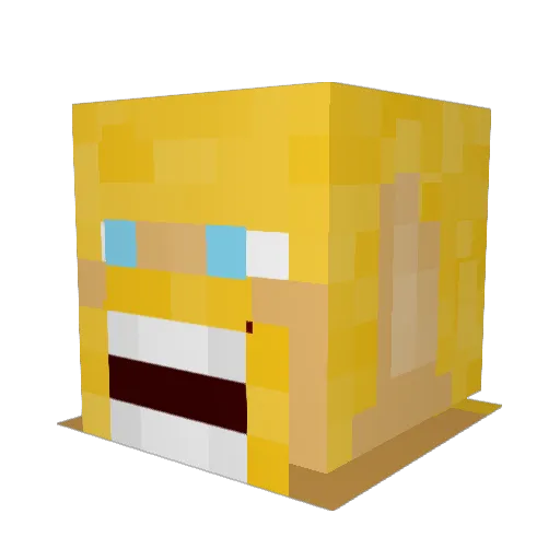 Angry_Popcorn Minecraft avatar head, 3D render