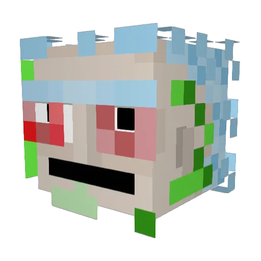 Angry_Rick Minecraft avatar head, 3D render