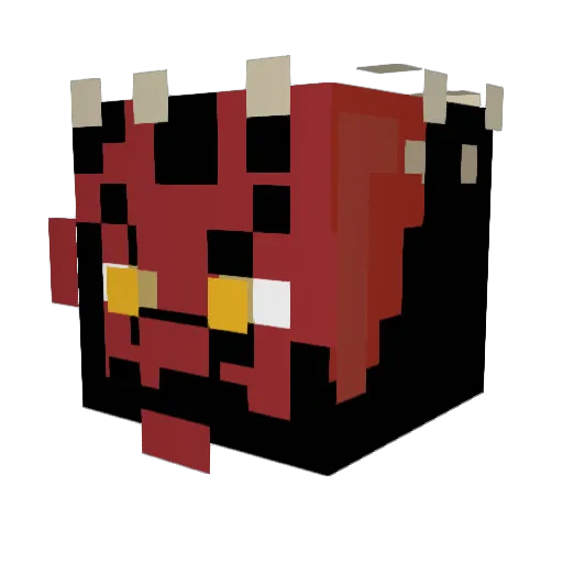 Angry_creeper Minecraft avatar head, 3D render