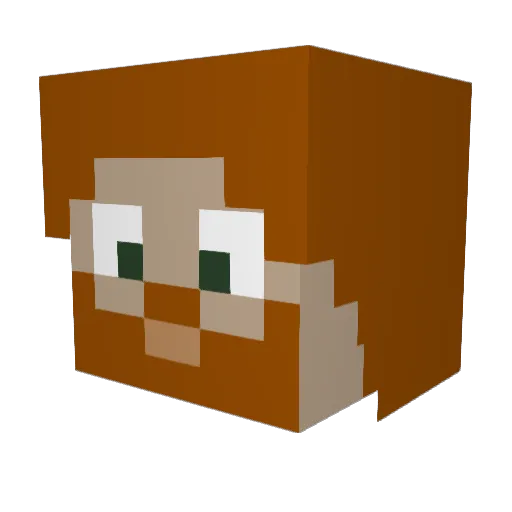 AngstFace Minecraft avatar head, 3D render