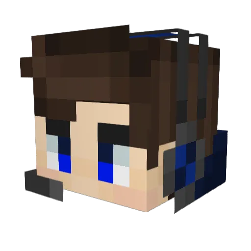 Angungu Minecraft avatar head, 3D render