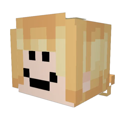 AngusK Minecraft avatar head, 3D render