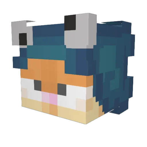 AngyCat Minecraft avatar head, 3D render