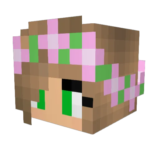 Angyangel Minecraft avatar head, 3D render