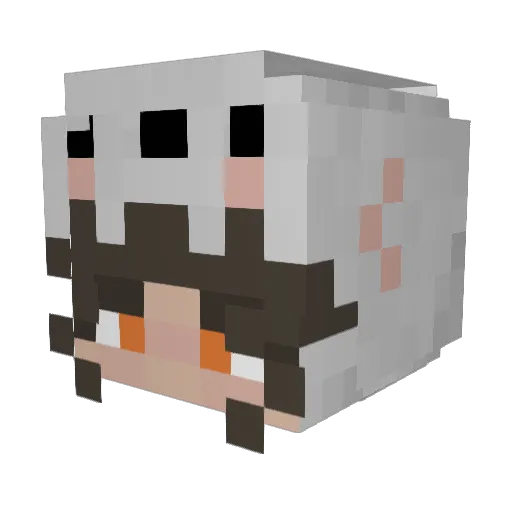 Angyshe Minecraft avatar head, 3D render