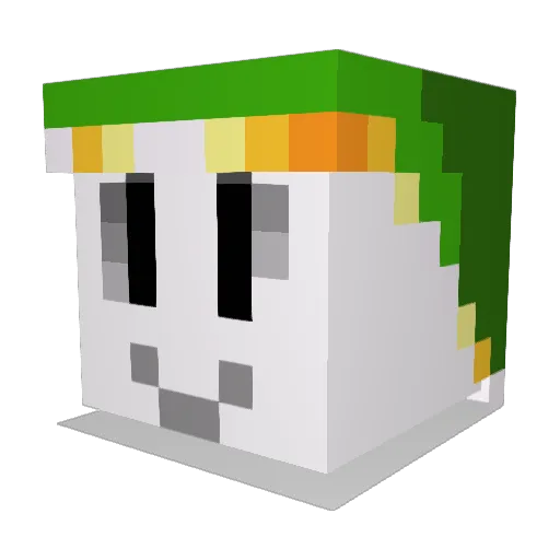 AniAFlames Minecraft avatar head, 3D render