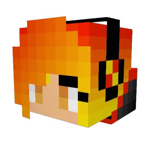 AniLion Minecraft avatar head, 3D render