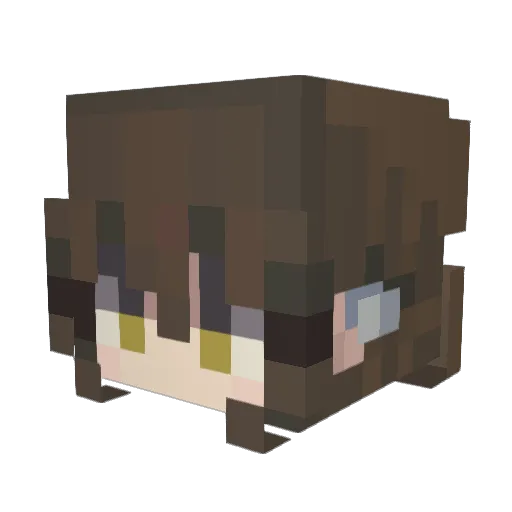 Aniaq Minecraft avatar head, 3D render