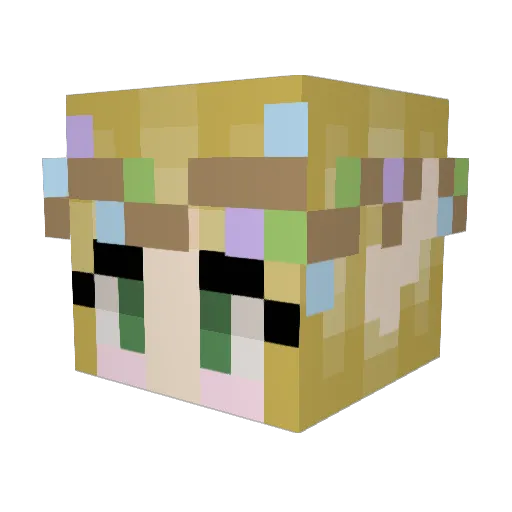 Anic0rn Minecraft avatar head, 3D render
