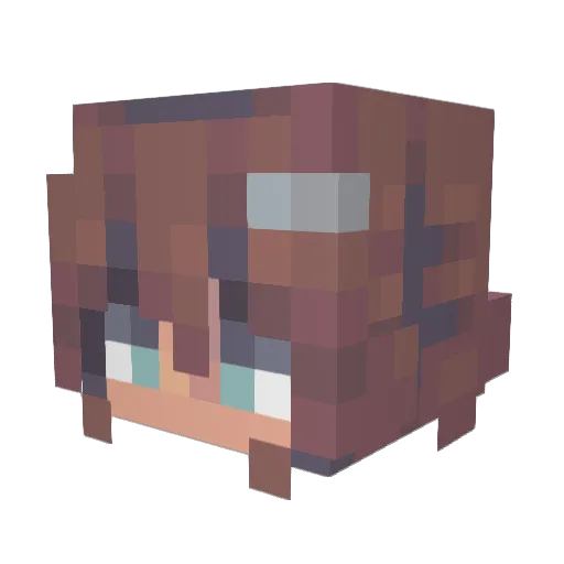 Anigei Minecraft avatar head, 3D render