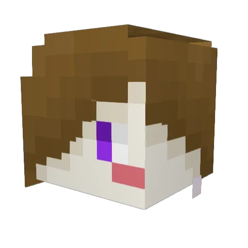 AniiMine Minecraft avatar head, 3D render