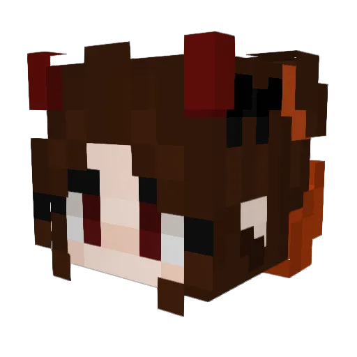 Aniilein Minecraft avatar head, 3D render
