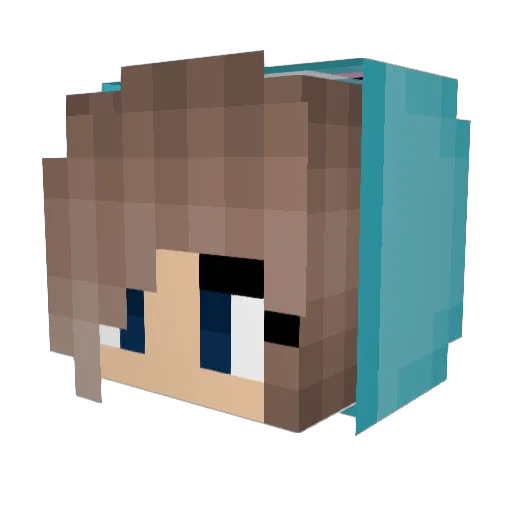 AnikGame Minecraft avatar head, 3D render